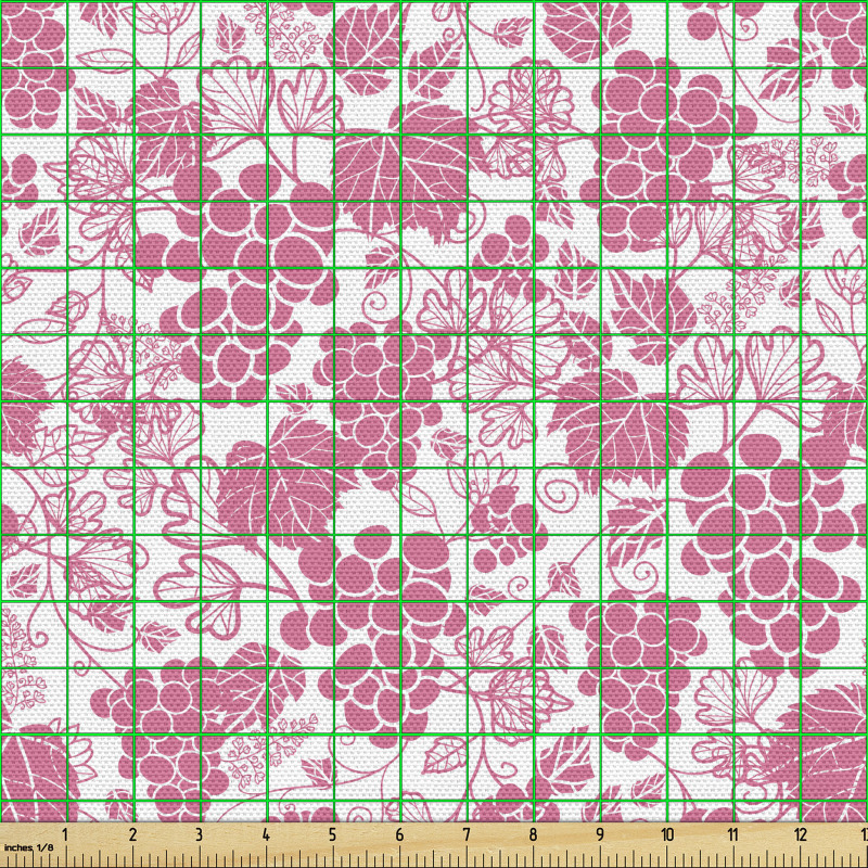 Botanik Parça Kumaş Romantik Tonda Soyut Üzüm Salkımları Deseni