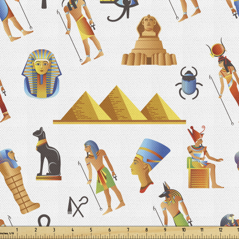 Mısır Parça Kumaş Çapraz Tasarım Tarihi Mitolojik Karakterler