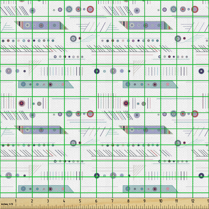 Teknolojik Parça Kumaş Geometrik Modern Yuvarlaklar ve Çizgiler
