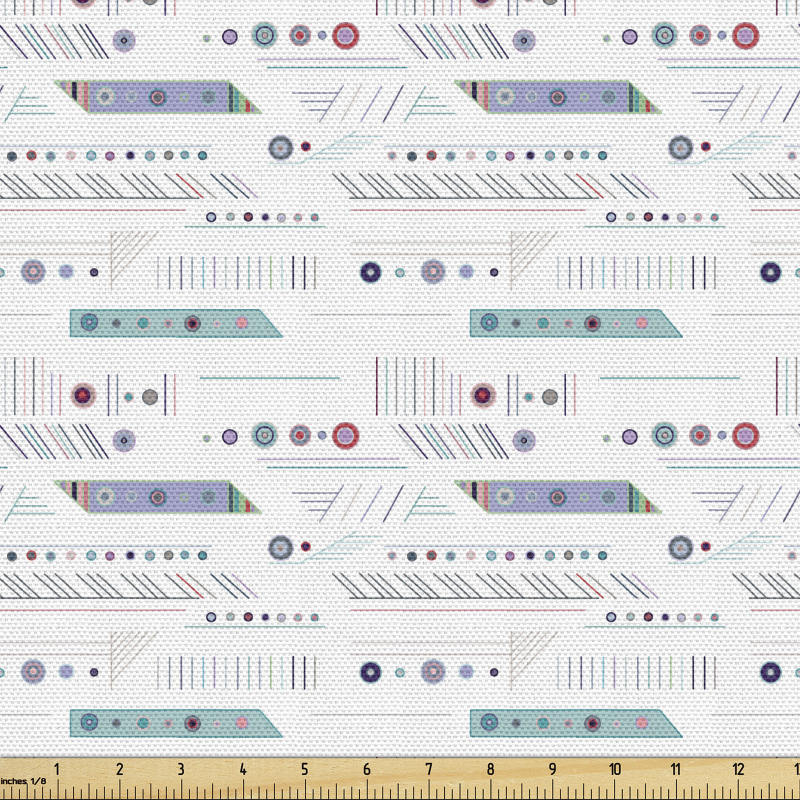 Teknolojik Parça Kumaş Geometrik Modern Yuvarlaklar ve Çizgiler