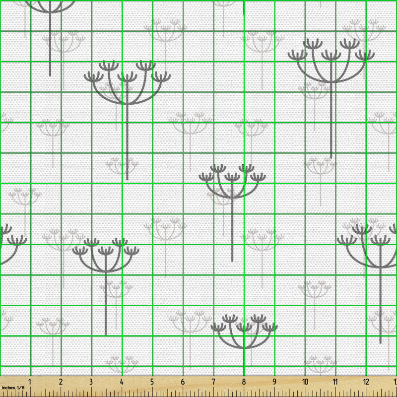 Floral Parça Kumaş Açık Renk Fonda Karahindiba Çiçeği Deseni