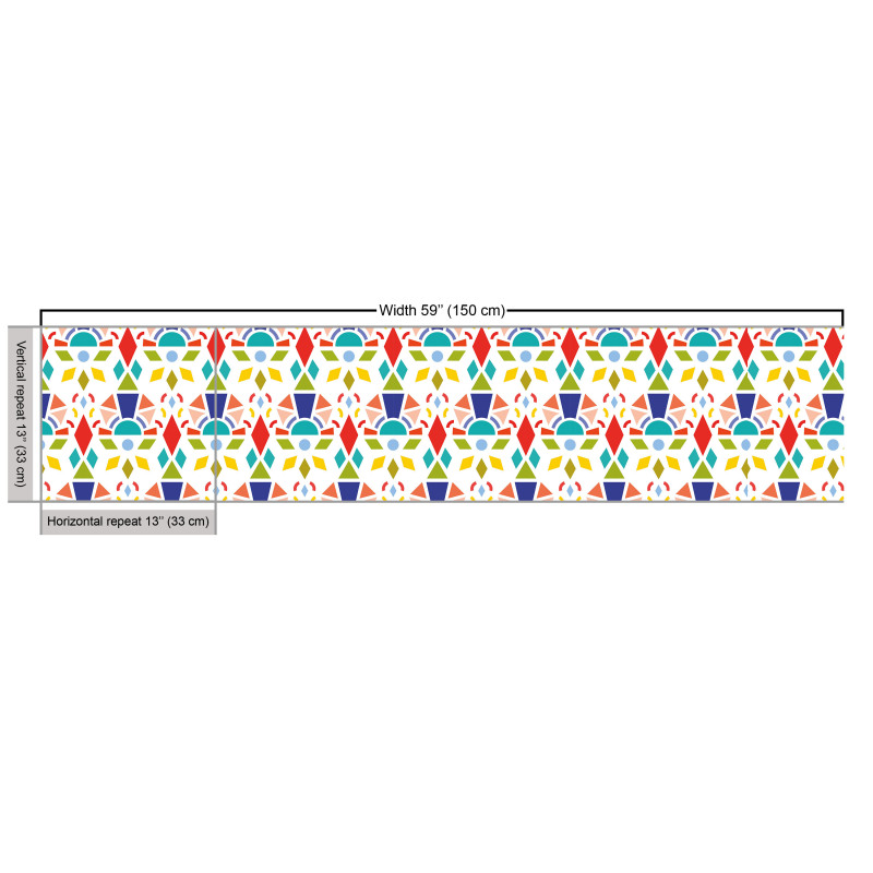 Geometrik Parça Kumaş Rengarenk Soyut Boyalı Mozaik Motifleri 