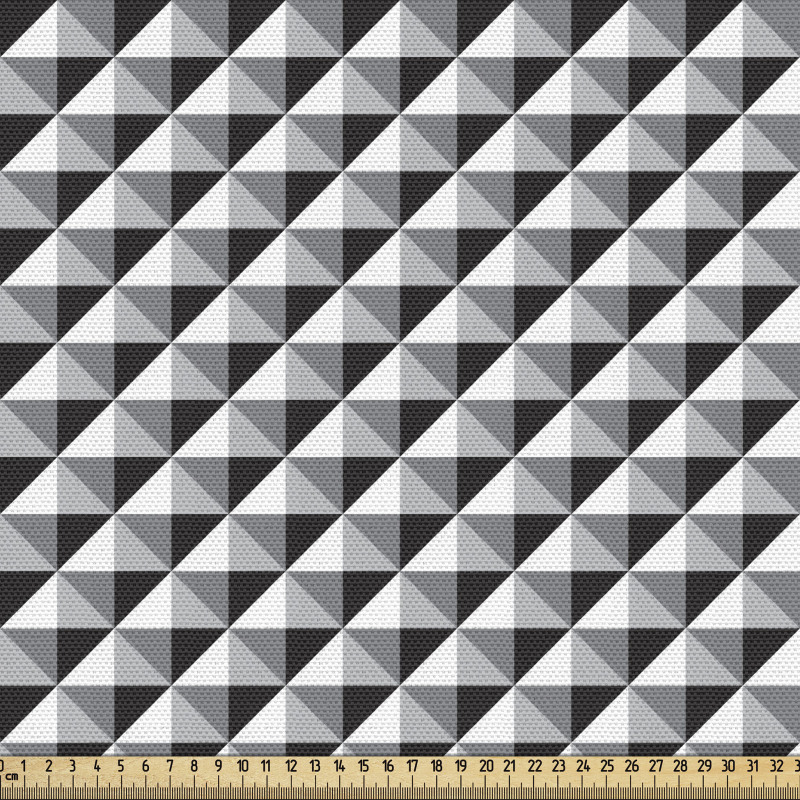 Geometrik Parça Kumaş Akromatik Baklava Dilim Şeklinde Motifler