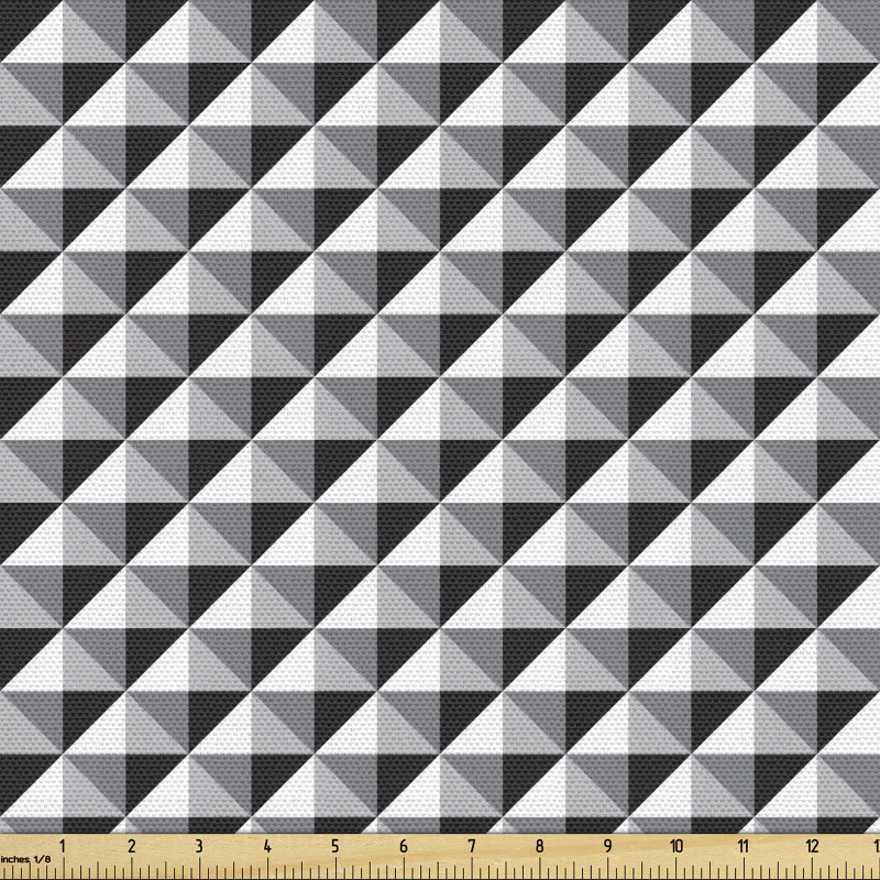 Geometrik Parça Kumaş Akromatik Baklava Dilim Şeklinde Motifler