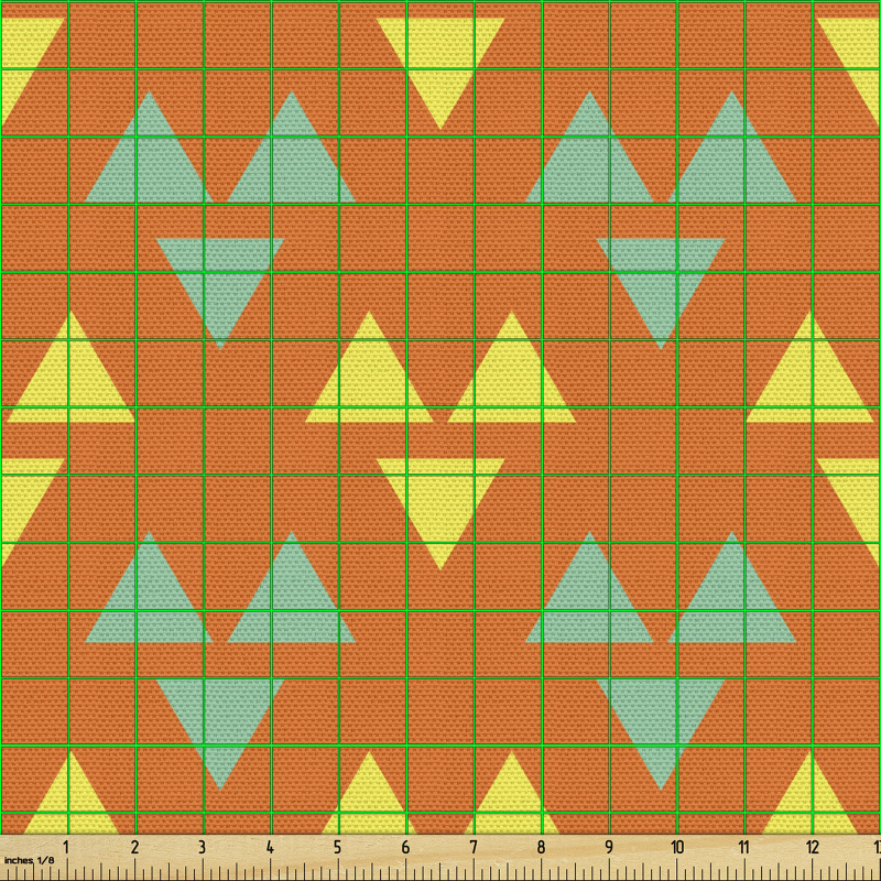 Geometrik Parça Kumaş Tekrarlı Sevimli Simetrik Kalp Üçgenler 