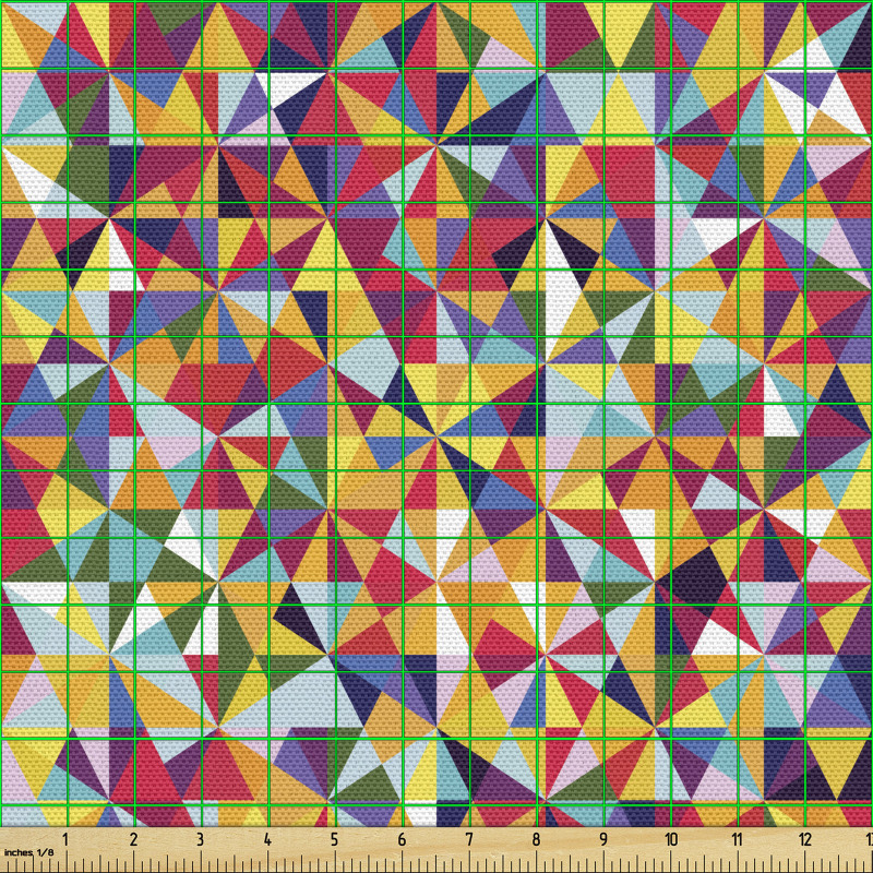 Mozaik Parça Kumaş Rengarenk Küçük Geometrik Üçgen Parçalar  