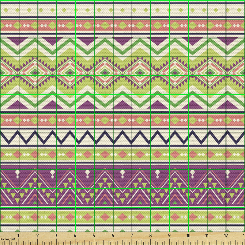 Etnik Parça Kumaş Dokuma Efektli Geometrik Yatay Otantik Dizayn