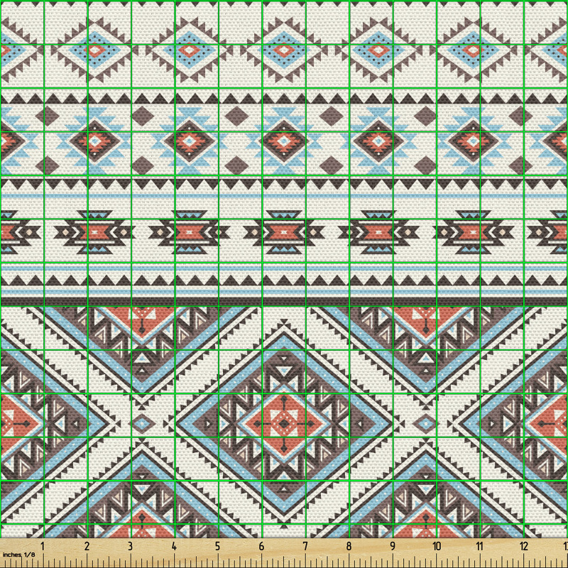 Bohem Parça Kumaş Pastel Tonda Geometrik Etnik Aztek Süslemeler