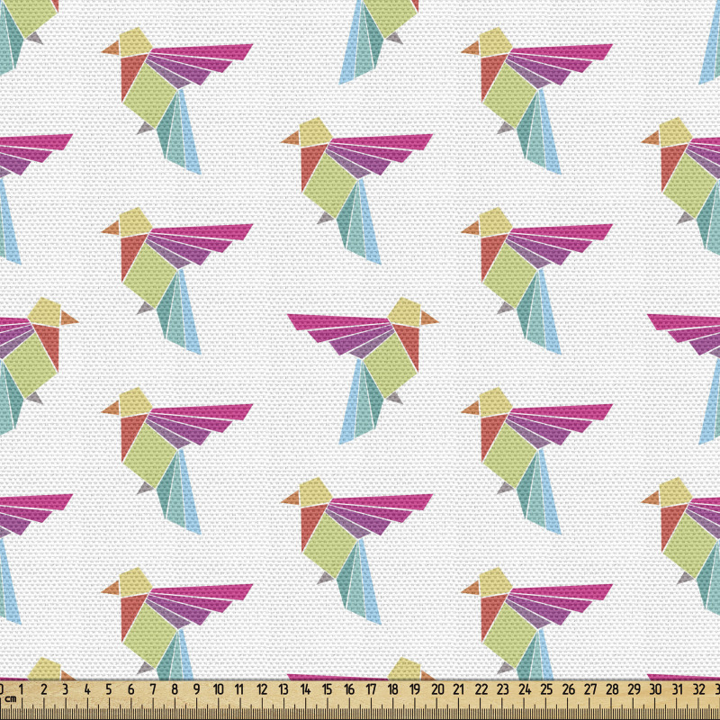 Hayvan Parça Kumaş Rengarenk Geometrik Origami Kuş Silüetleri 