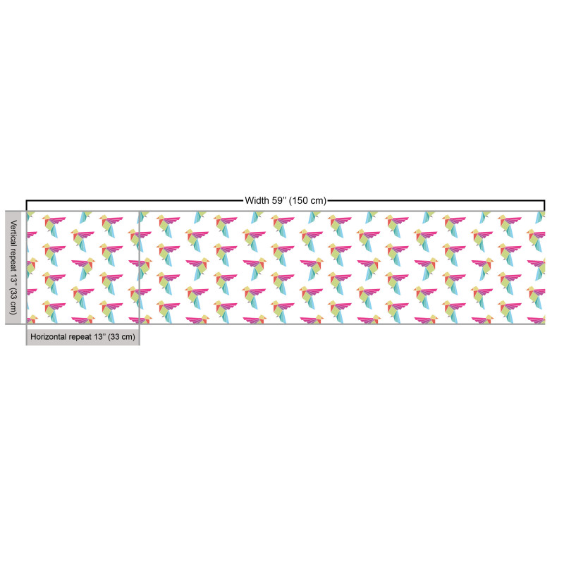 Hayvan Parça Kumaş Rengarenk Geometrik Origami Kuş Silüetleri 