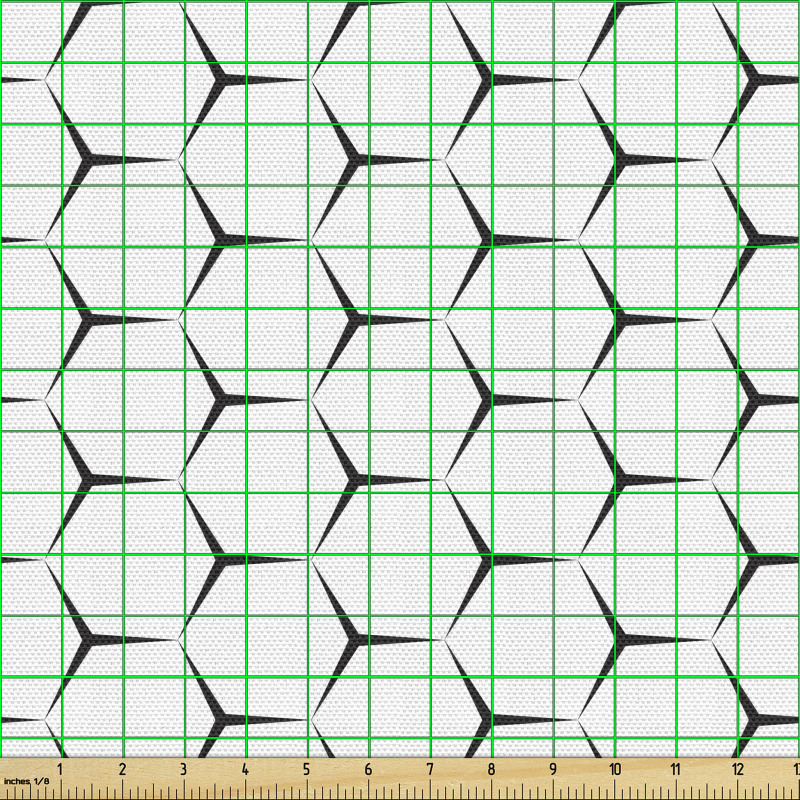 Geometrik Parça Kumaş Monokrom Altıgen Bal Peteği Motifli Desen