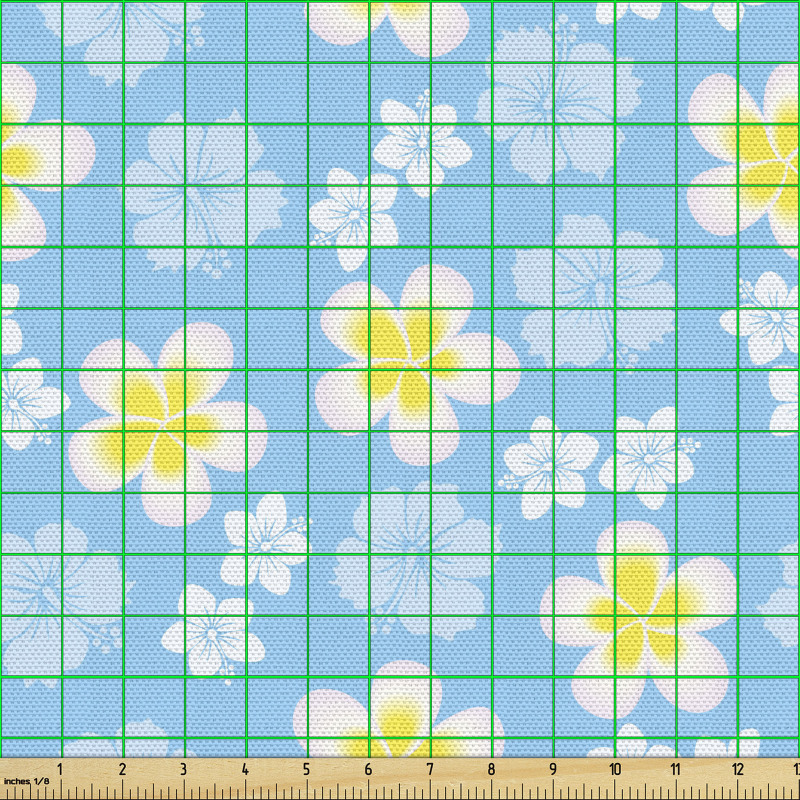 Hawaii Parça Kumaş Pastel Yumuşak Tonda Klasik Aloha Çiçekleri 