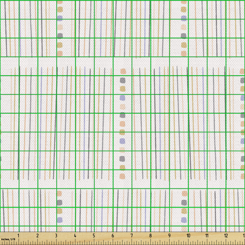 Çizgili Parça Kumaş Sade Modern Kesik Çubuklar Noktalar Deseni