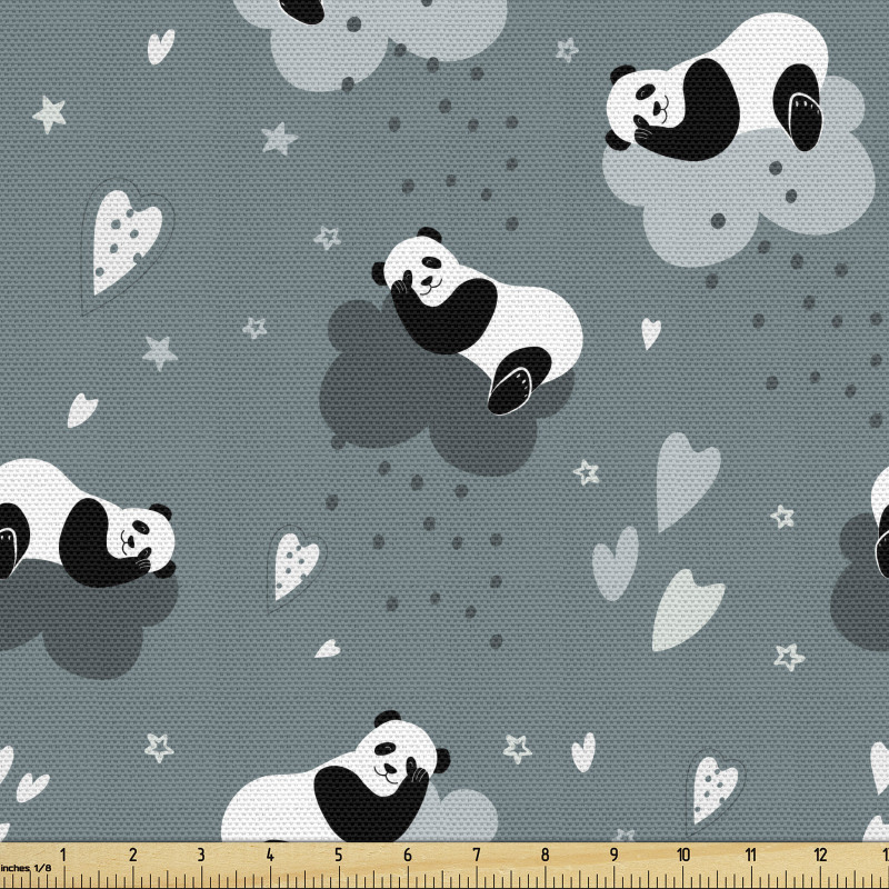 Hayvanlar Parça Kumaş Bulutlar Üzerinde Uyuyan Sevimli Pandalar