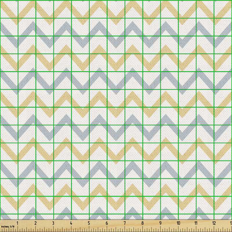 Geometrik Parça Kumaş Pastel Tonda Soft Yatay Tekrarlı Zikzak 