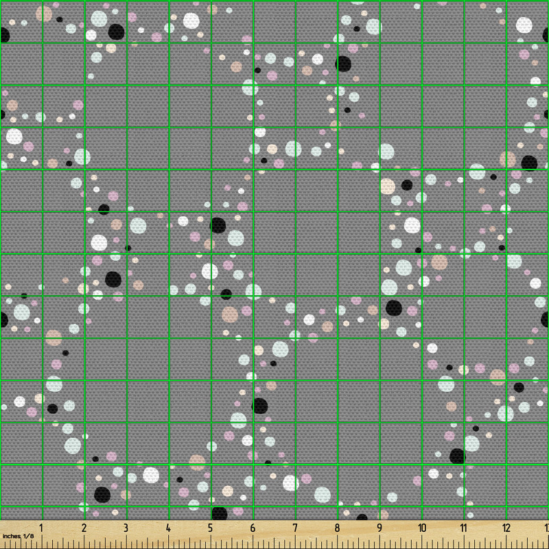 Daire Parça Kumaş Akromatik Puantiyeli Yuvarlak Şekiller Deseni