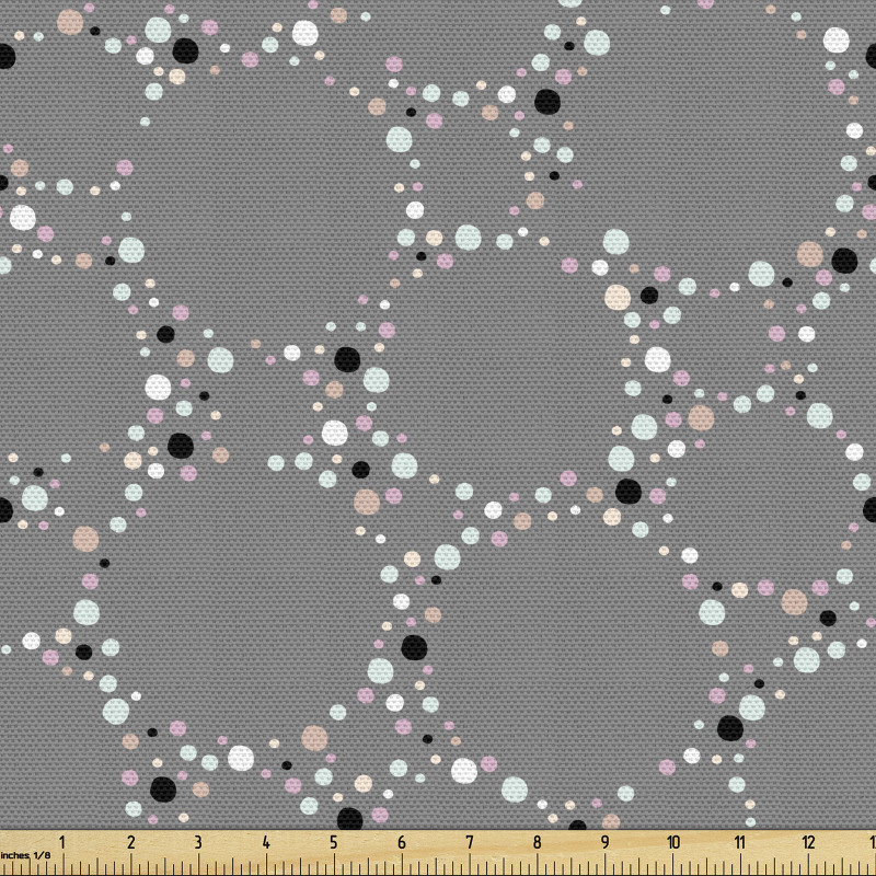 Daire Parça Kumaş Akromatik Puantiyeli Yuvarlak Şekiller Deseni