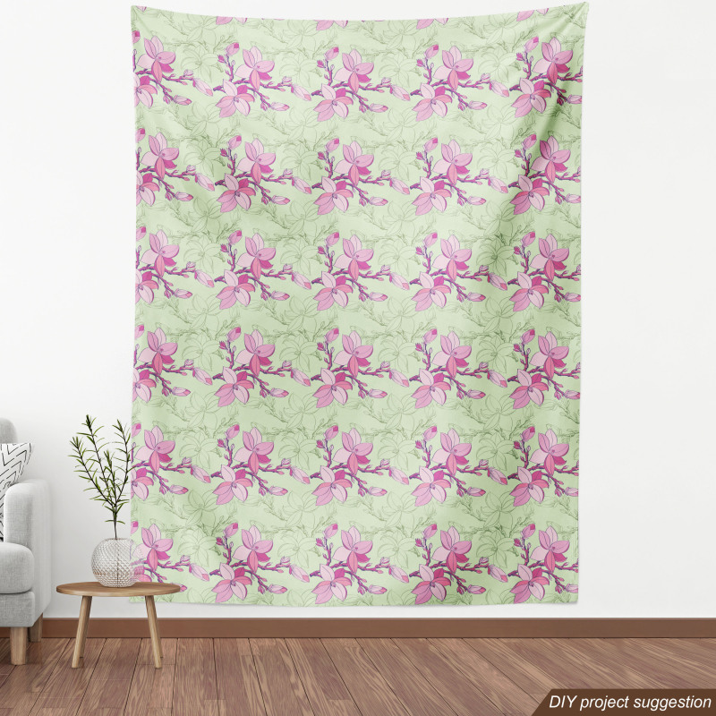 Çiçekli Parça Kumaş Bahar Temalı Tekrar Eden Floral Motifler