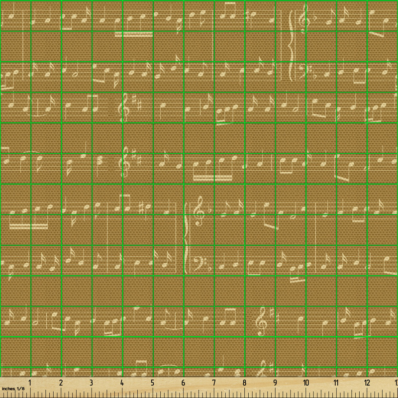 Müzik Parça Kumaş Kahve Tonlarında Minimal Stil Notalar Tasviri