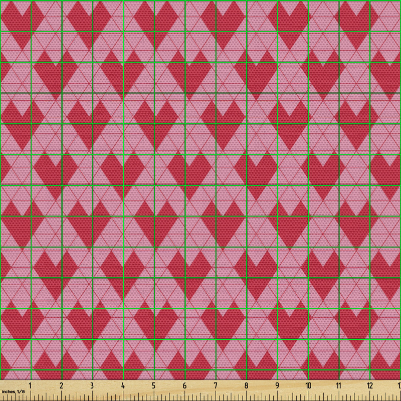 Aşk Parça Kumaş Geometrik Piksel Görünümlü Kalpli Desenler