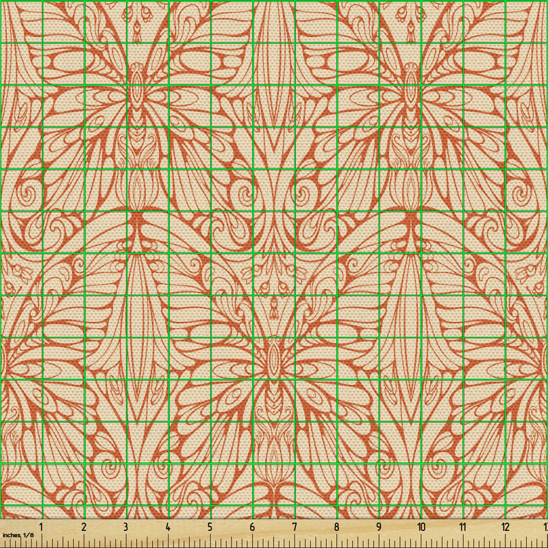 Otantik Parça Kumaş Soyut Sanatsal Etnik Modern Kelebek Çizimi