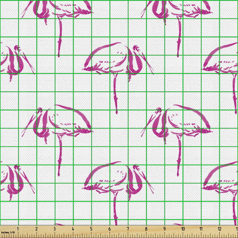 Sanatsal Parça Kumaş Soyut Modern Sade Flamingo Çizimli Desen