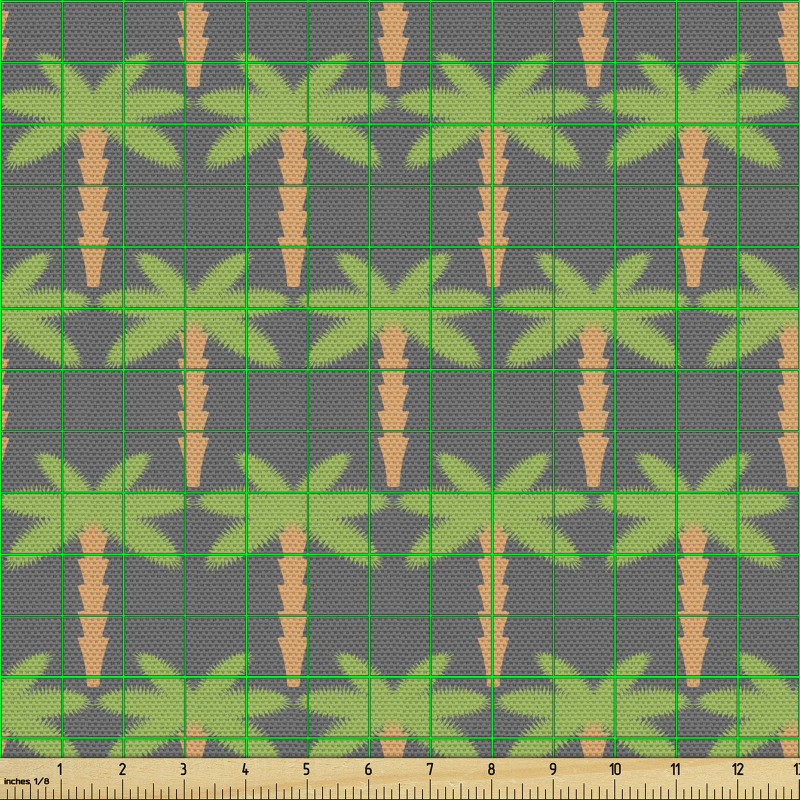 Modern Parça Kumaş Geometrik ve Parlak Palmiye Ağaçları Deseni