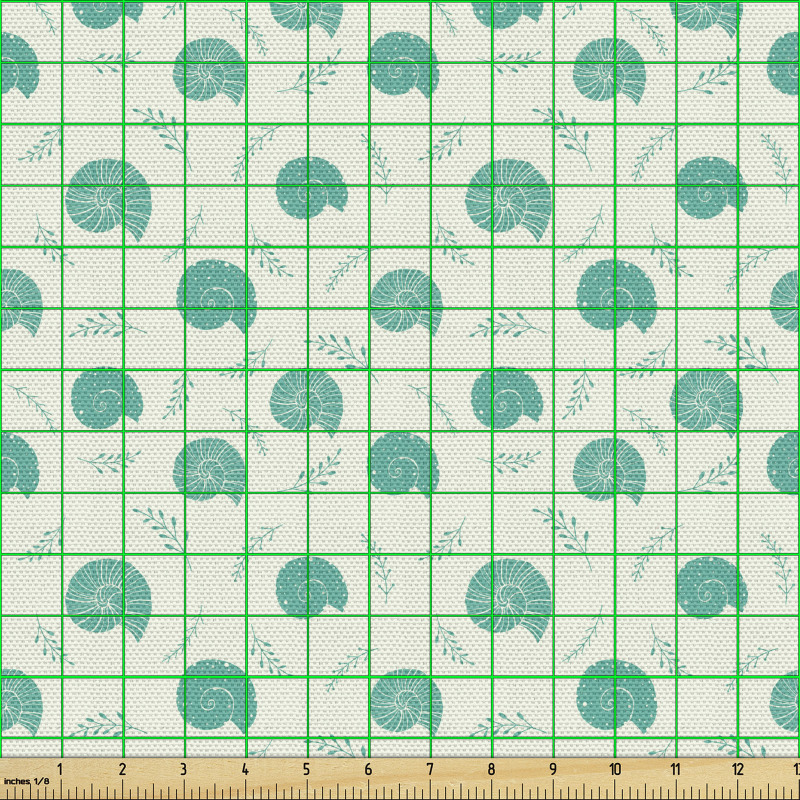 Denizci Parça Kumaş Tekrar Eden İstiridye Kabukları Doğa Dizayn