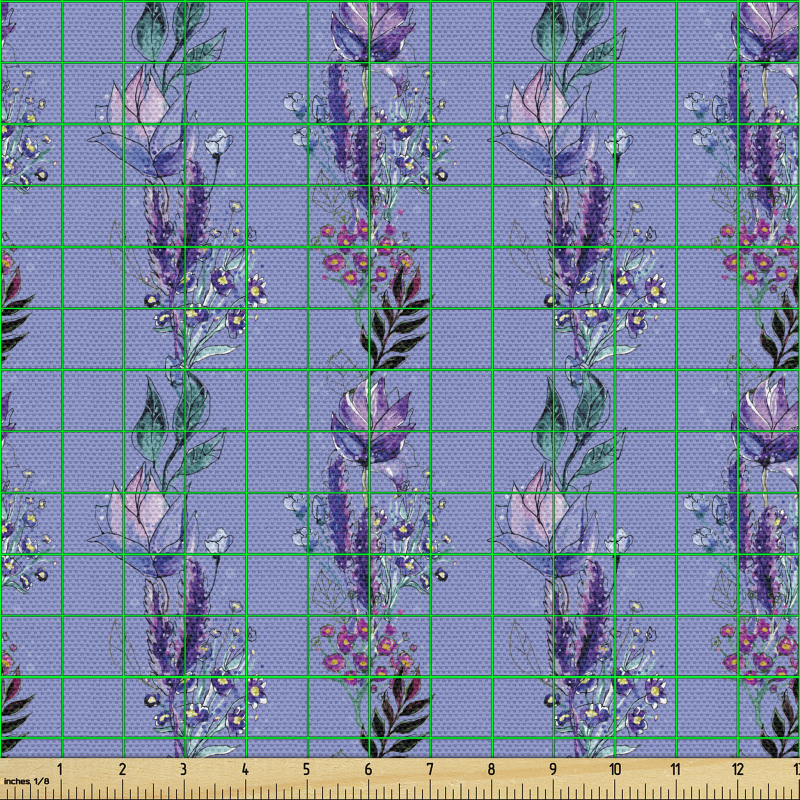 Sanatsal Parça Kumaş Sulu Boya Tasarımlı Romantik Çiçek Buketi