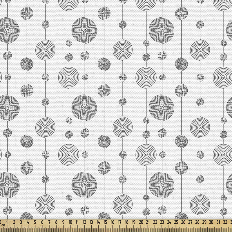 Soyut Parça Kumaş Dikey Şeritler ve Spiral Elementler Deseni