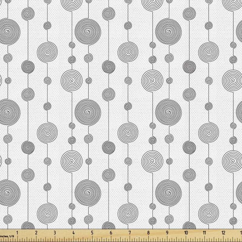 Soyut Parça Kumaş Dikey Şeritler ve Spiral Elementler Deseni