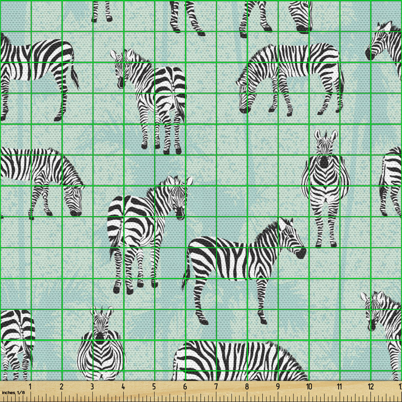 Hayvan Parça Kumaş Tekrar Eden Zebra Motifleri İlüstrasyonu