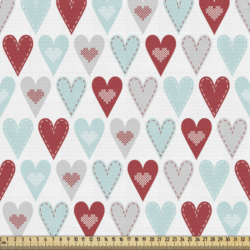 Romantik Parça Kumaş Küçük Simetrik Geometrik Kalp Şekilleri 