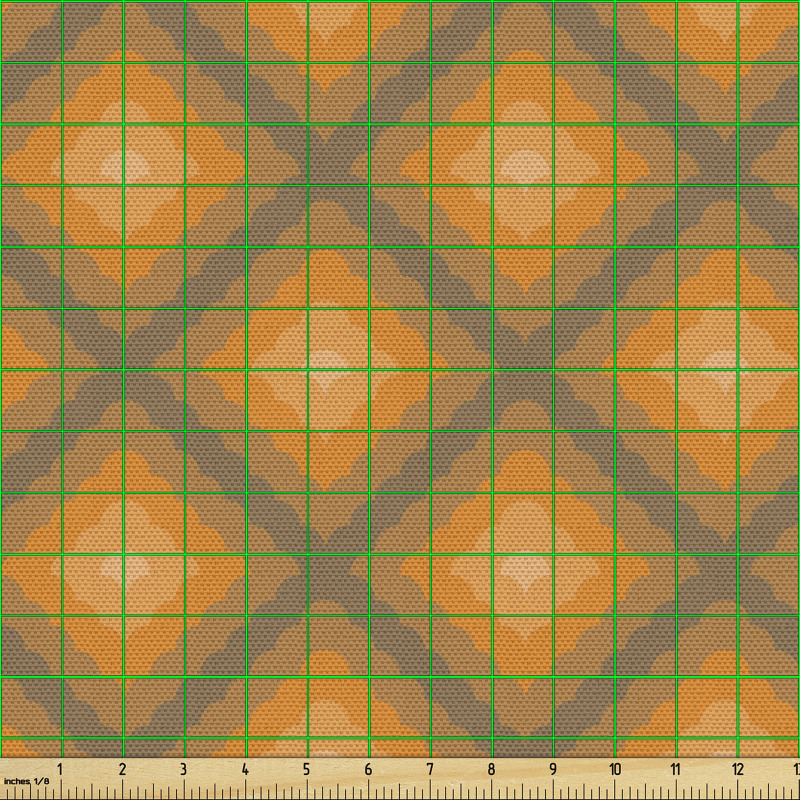 Geometrik Parça Kumaş Retro İç İçe Geçmiş Karo Motifli Dizayn