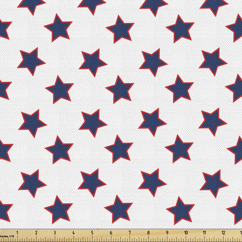 Ulusal Parça Kumaş Amerikan Bayrağı Temalı Yıldızlar Deseni
