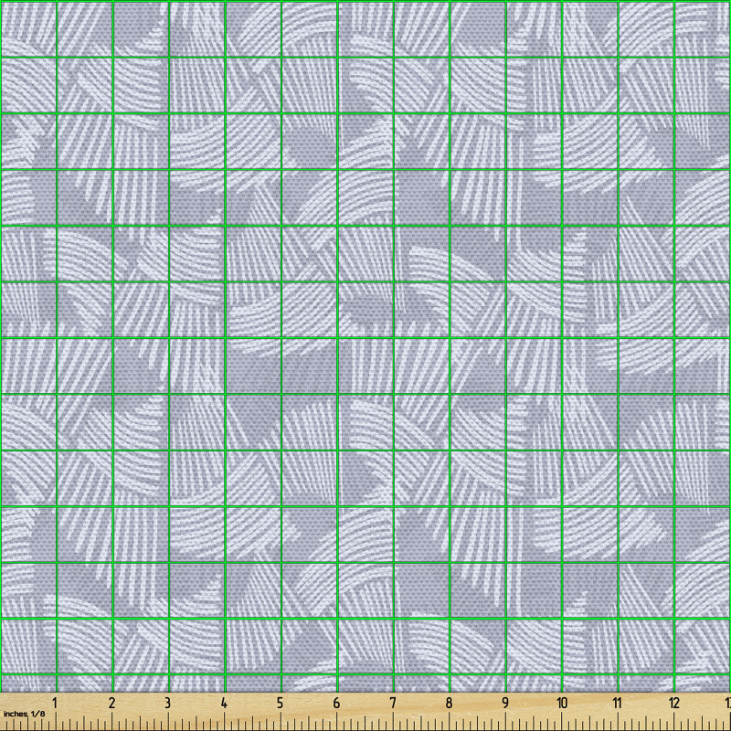 Geometrik Parça Kumaş Yatay ve Dikey Kıvrımlı Çizgiler Deseni