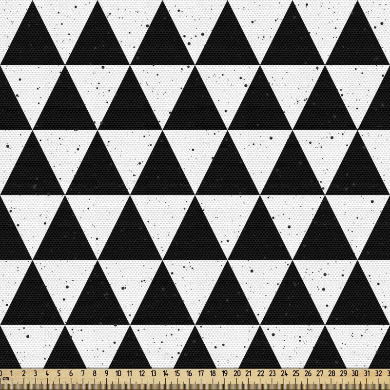 Geometrik Parça Kumaş Monokrom Küçük Üçgenler Mozaik Deseni