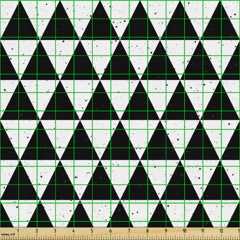 Geometrik Parça Kumaş Monokrom Küçük Üçgenler Mozaik Deseni