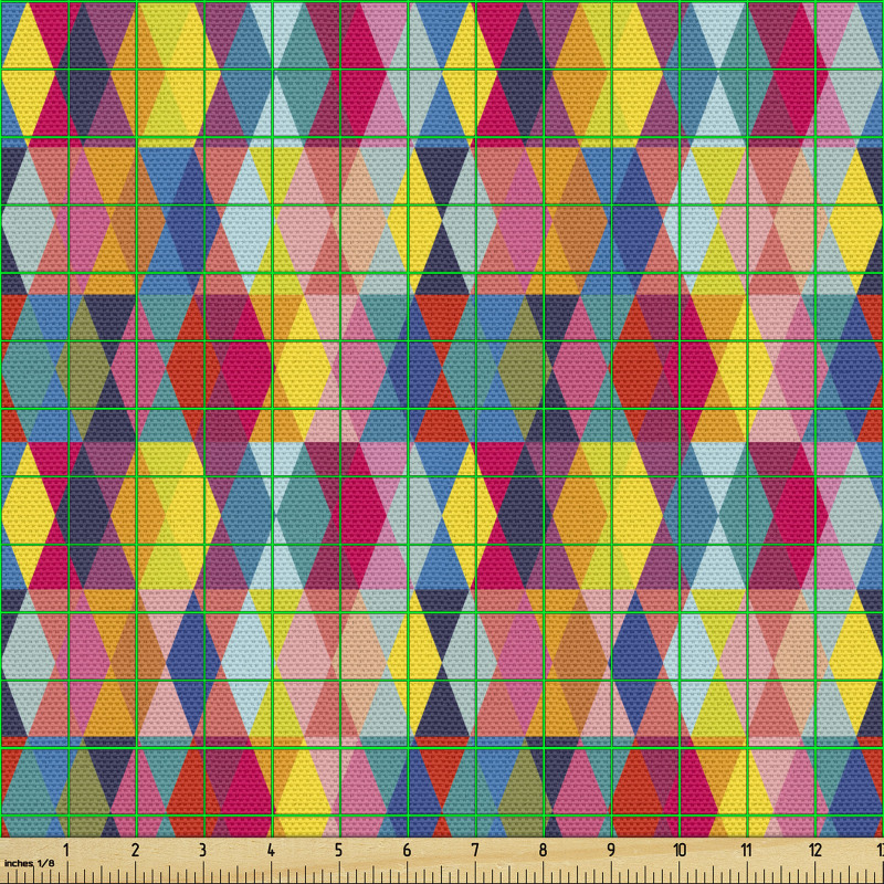 Geometrik Parça Kumaş Eğlenceli Üçgen ve Eşkenar Dörtgenler
