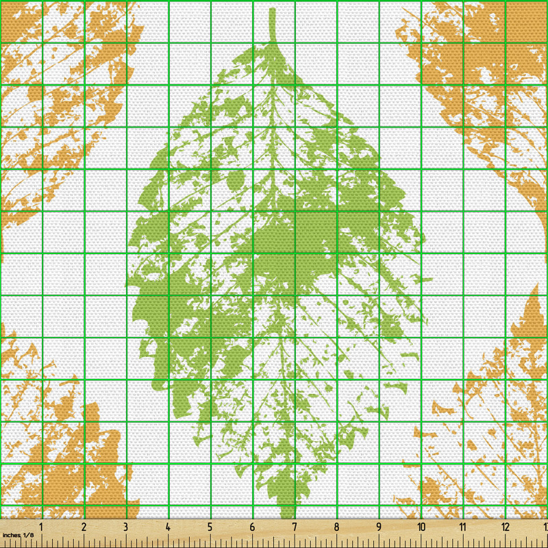 Mevsimler Parça Kumaş Dekoratif Sonbahar Yaprakları Desenli