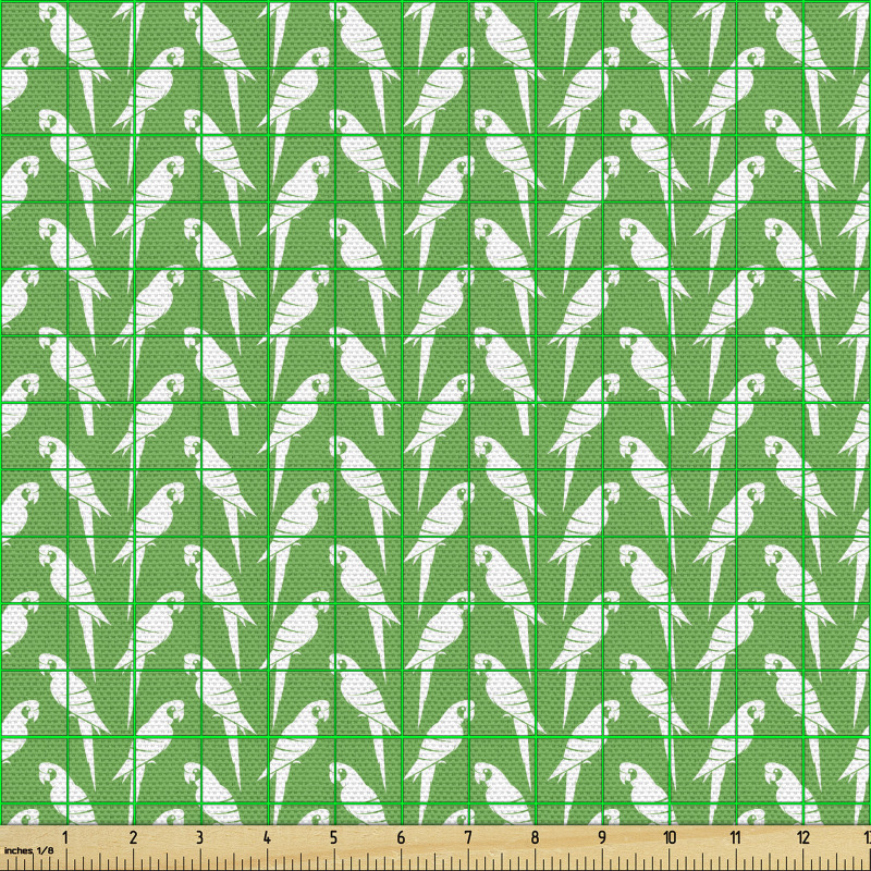 Kuş Parça Kumaş Soyut Simetrik Kesintisiz Papağan Motifli Desen