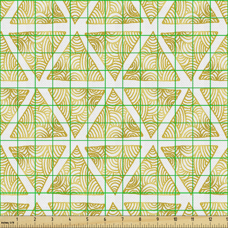 Geometrik Parça Kumaş Modern Soyut Sanatsal Süslemeli Üçgenler