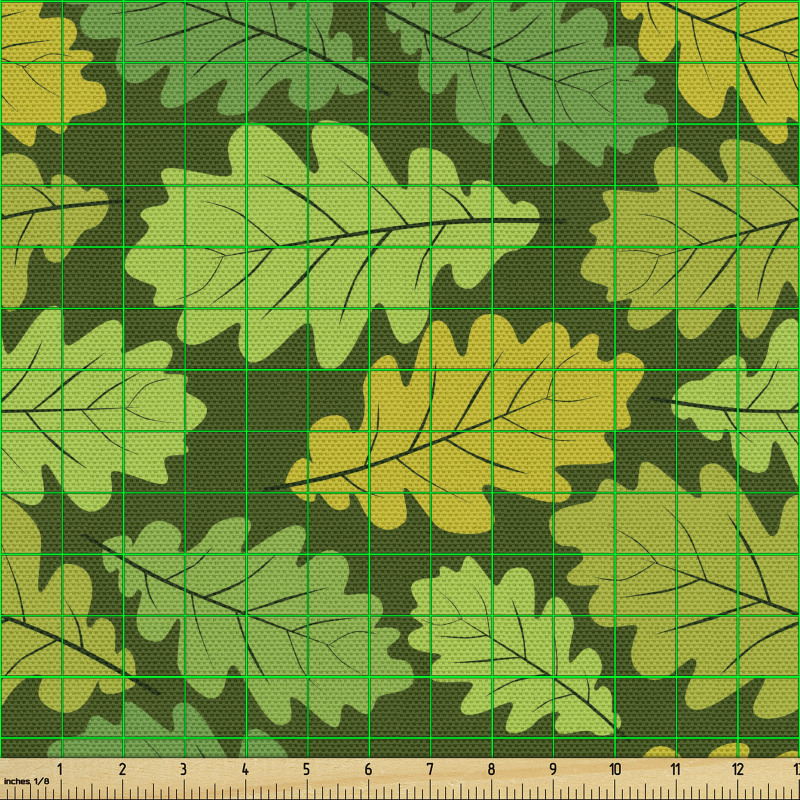 Sonbahar Parça Kumaş Mevsim Renklerinde Kesintisiz Yapraklar 