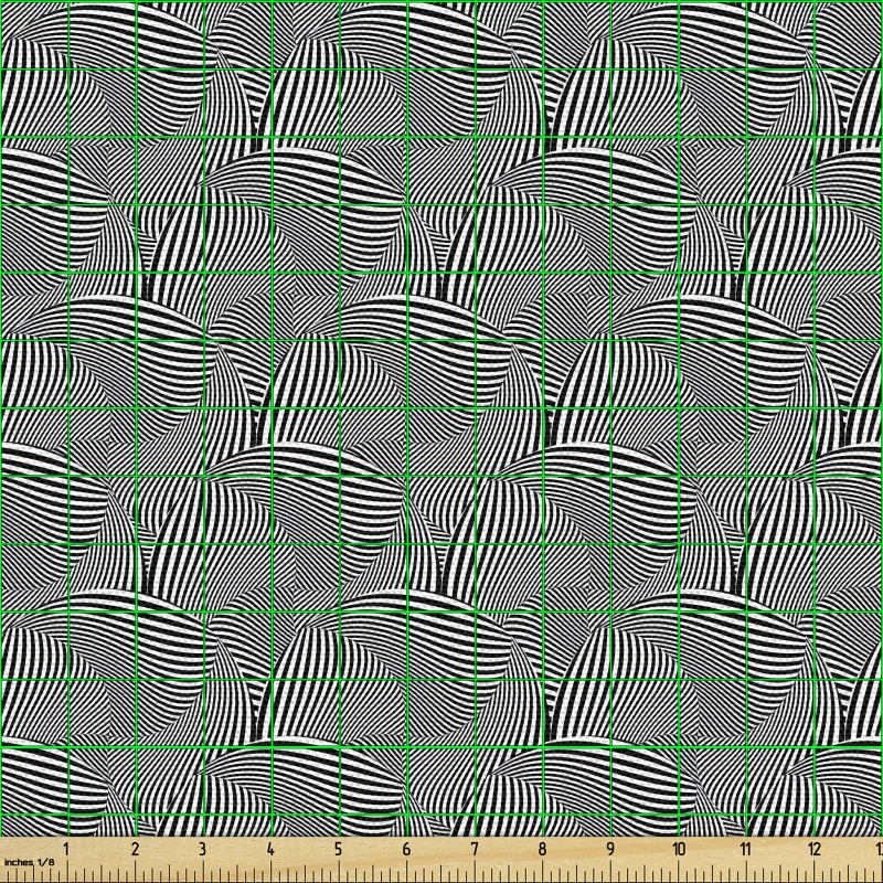 İllüzyon Parça Kumaş Göz Yanılması Yapan Tekrarlı Çizgiler