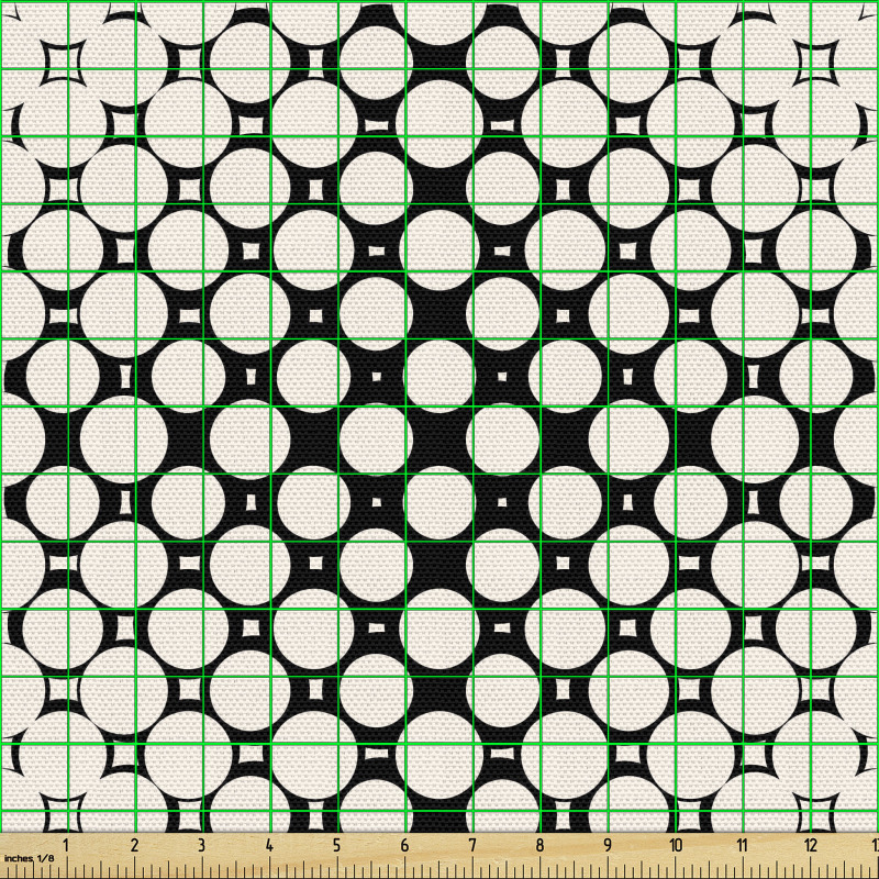 Geometrik Parça Kumaş Tekrarlayan Daire Desenli