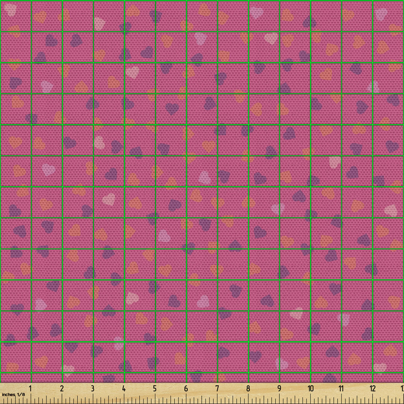 Romantik Parça Kumaş Tekrarlanan Sevimli Kalp Motifleri Deseni