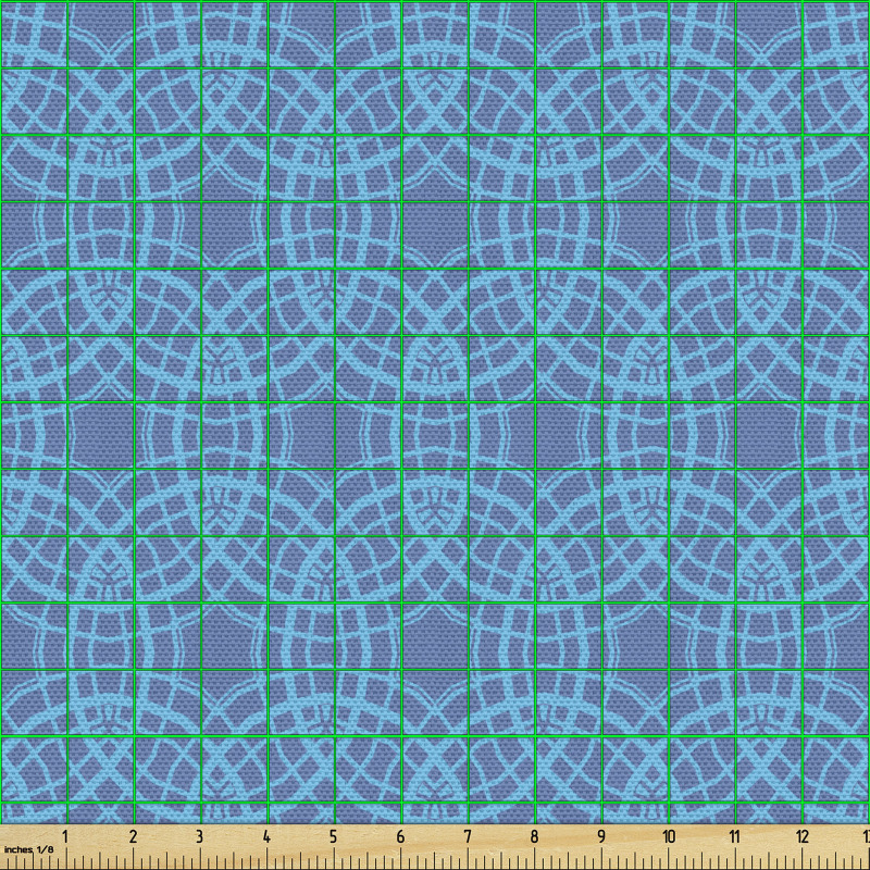 Geometrik Parça Kumaş Soyut Mozaik Görünümlü Sarmal Halkalar