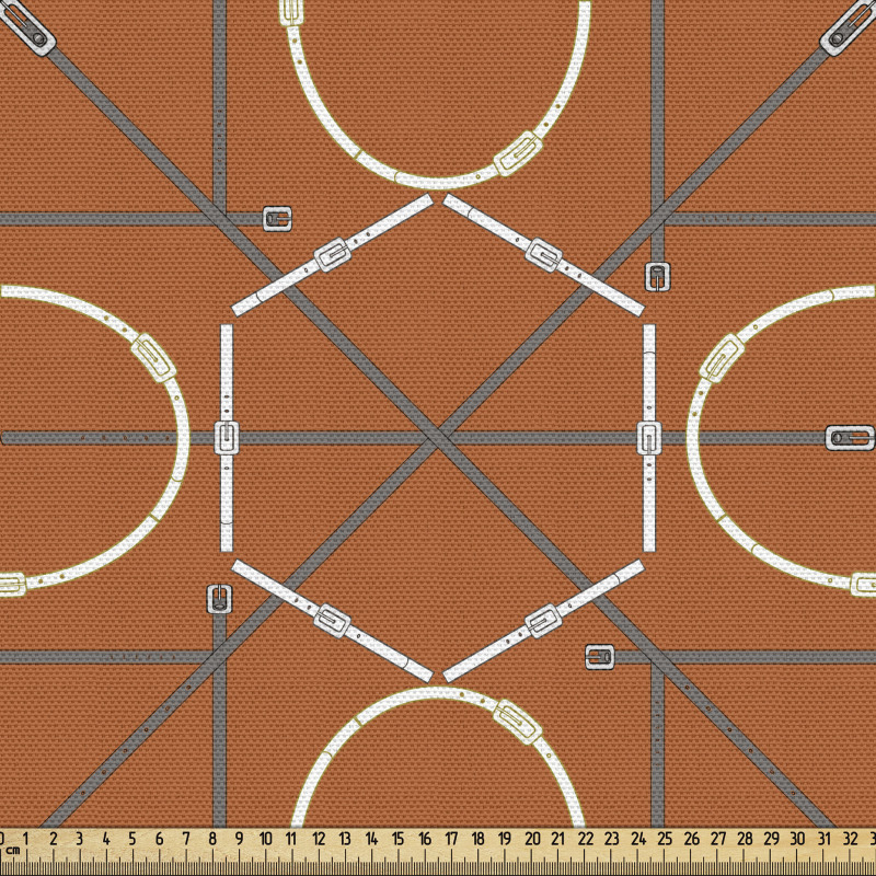 Çizgili Parça Kumaş Geometrik Altıgen Daire Formda Kemer Deseni