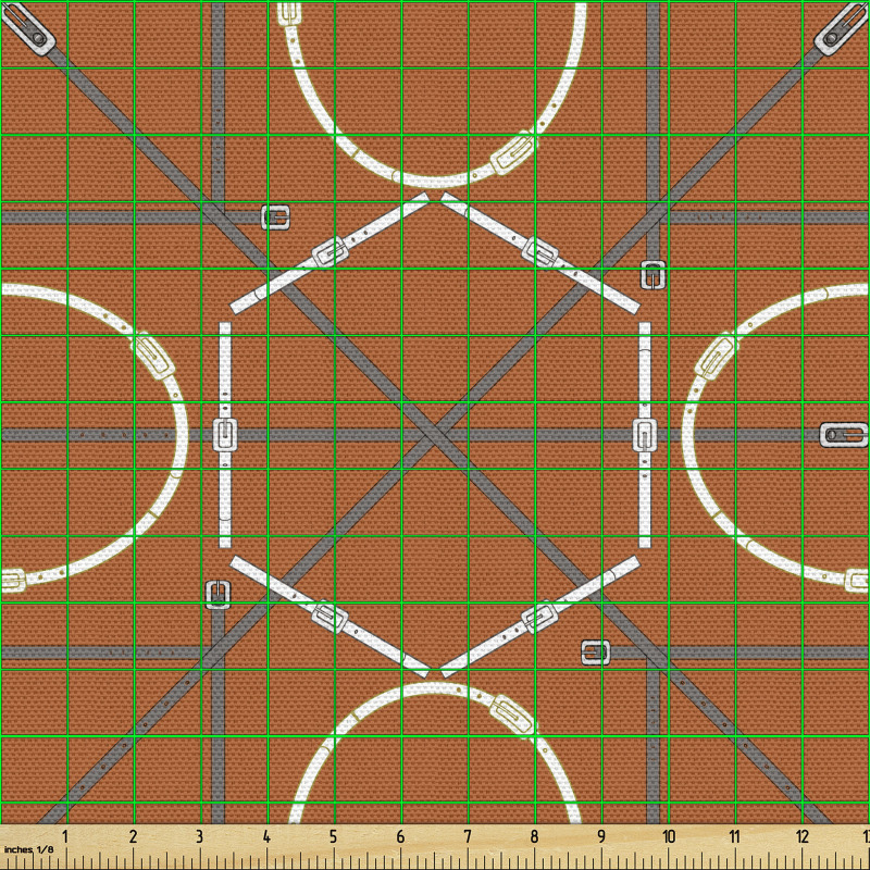 Çizgili Parça Kumaş Geometrik Altıgen Daire Formda Kemer Deseni