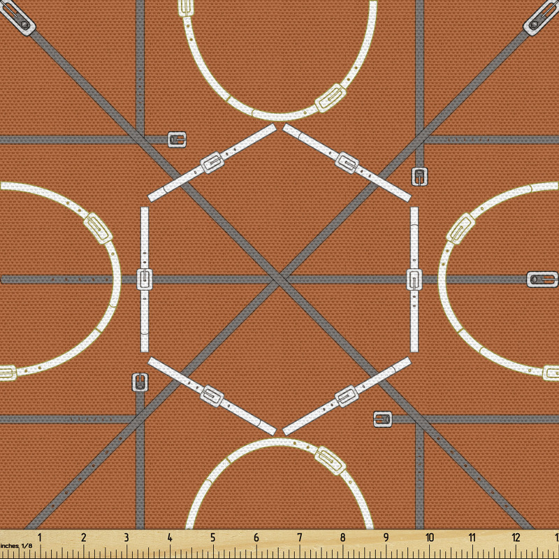 Çizgili Parça Kumaş Geometrik Altıgen Daire Formda Kemer Deseni